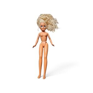 Vintage Mattel Barbie Doll Blonde Curly Hair Blue Eyes Nude Collectible Toy